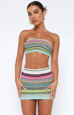 Shirts & Blouses | White Fox Boutique A Little Closer Crop Rainbow Stripe multi