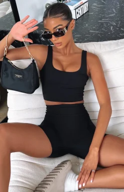 Sports Bras & Crops | White Fox Boutique Activation Sports Crop black