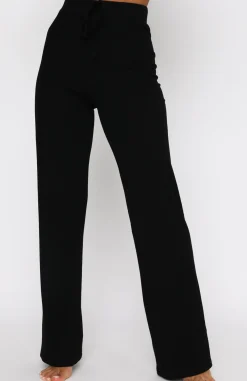 Pants | White Fox Boutique Adore You Ribbed Pants black