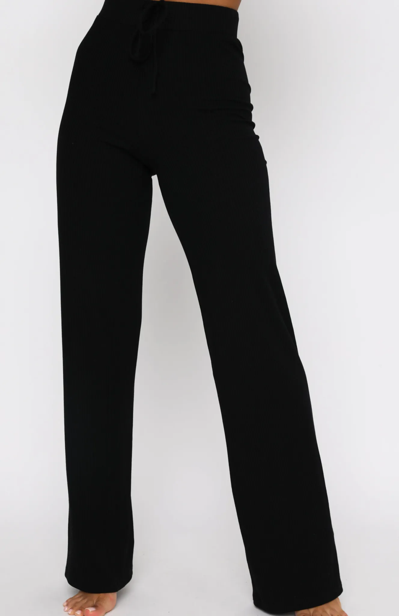 Pants | White Fox Boutique Adore You Ribbed Pants black