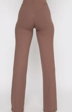 Pants | White Fox Boutique Adore You Ribbed Pants Chocolate brown