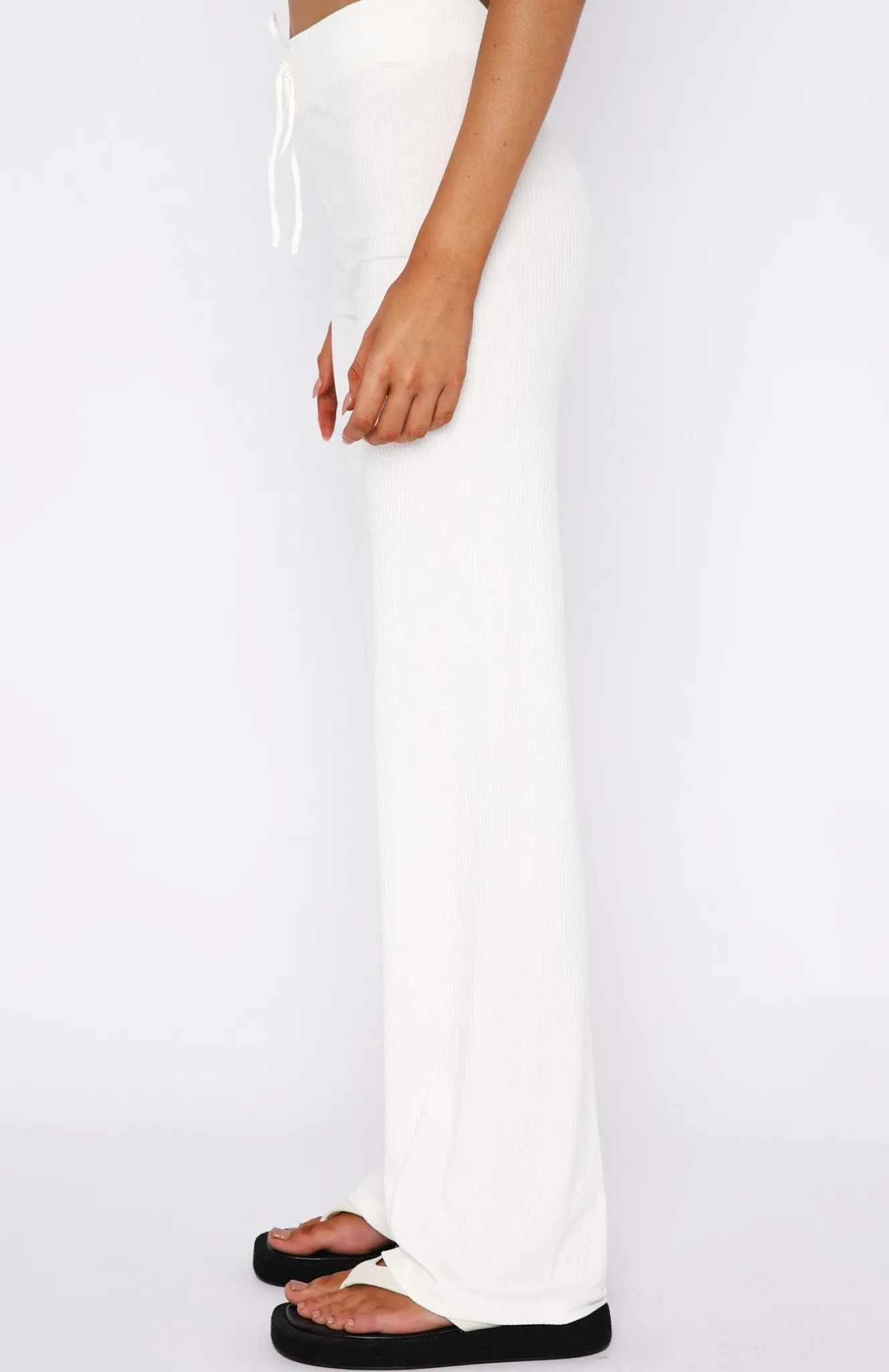Pants | White Fox Boutique Adore You Ribbed Pants Cream white