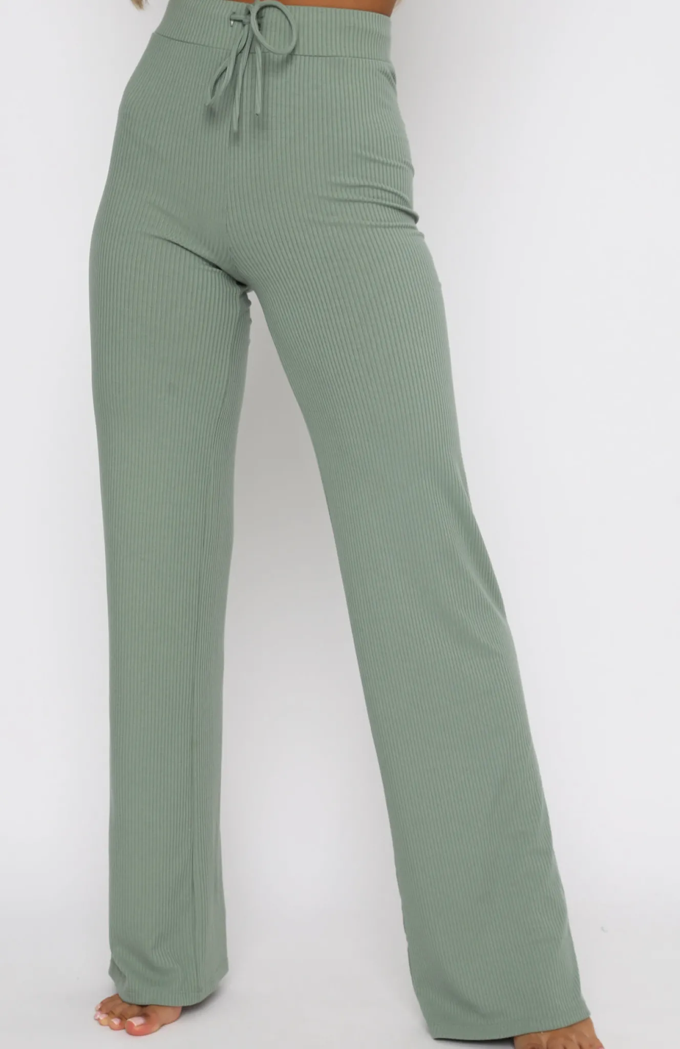 Pants | White Fox Boutique Adore You Ribbed Pants Sage green