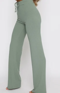 Pants | White Fox Boutique Adore You Ribbed Pants Sage green