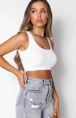 Shirts & Blouses | White Fox Boutique All For One Ribbed Crop white