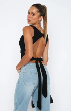 Shirts & Blouses | White Fox Boutique All Me Tie Back Top black