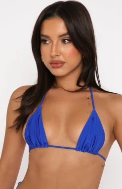 Bikini Tops | White Fox Boutique All Summer Long Bikini Top Shiny Sapphire blue