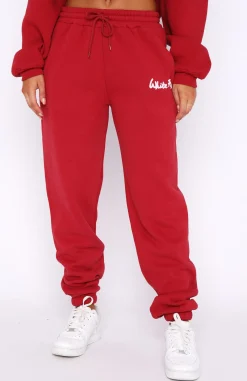 Sweatpants | White Fox Boutique All Time Favourite Sweatpants red
