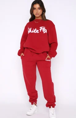 Sweatpants | White Fox Boutique All Time Favourite Sweatpants red