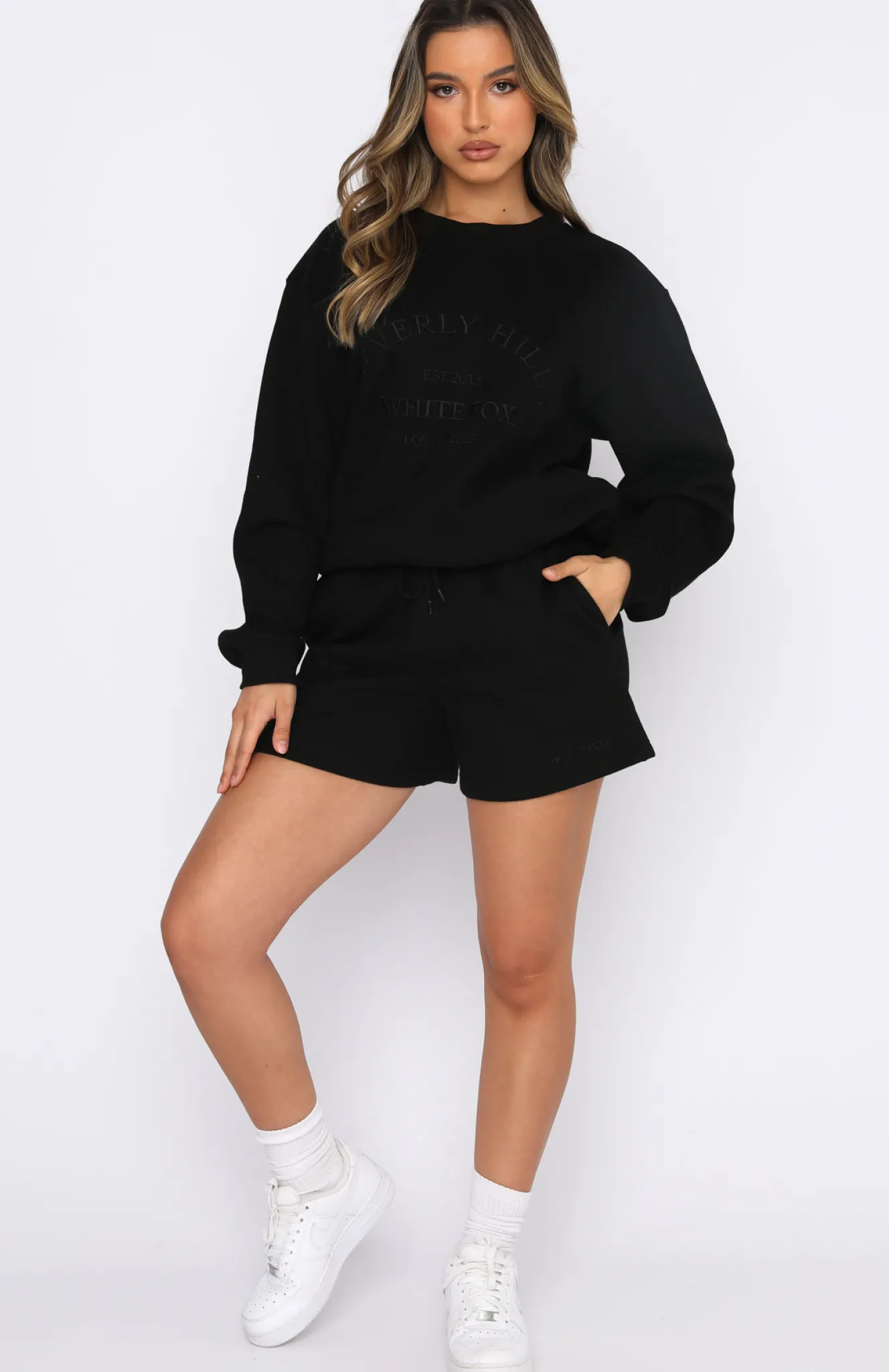 Shorts | White Fox Boutique Along For The Ride Lounge Shorts black