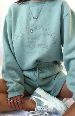 Shorts | White Fox Boutique Along For The Ride Lounge Shorts Sage green