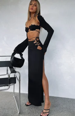Restocked | White Fox Boutique Already Taken Maxi Skirt black
