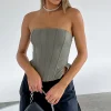 Shirts & Blouses | White Fox Boutique Always A Good Idea Bustier Mushroom grey