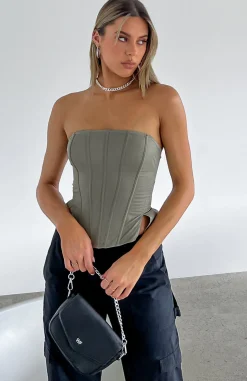 Shirts & Blouses | White Fox Boutique Always A Good Idea Bustier Mushroom grey