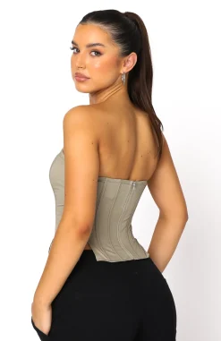 Shirts & Blouses | White Fox Boutique Always A Good Idea Bustier Mushroom grey