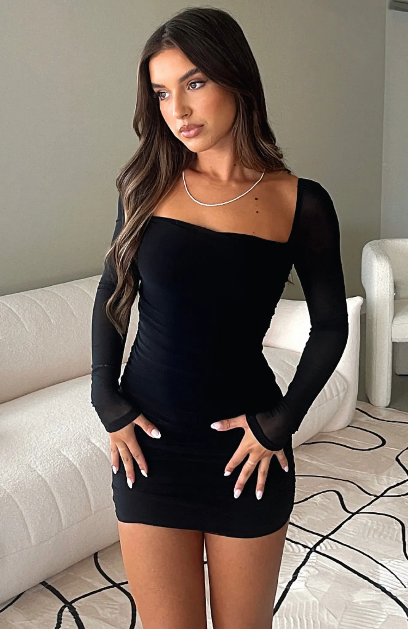 Long Sleeve Dresses | White Fox Boutique Always Be Mine Long Sleeve Mini Dress black