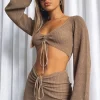 Shirts & Blouses | White Fox Boutique Always Daydreaming Long Sleeve Crop Chocolate brown