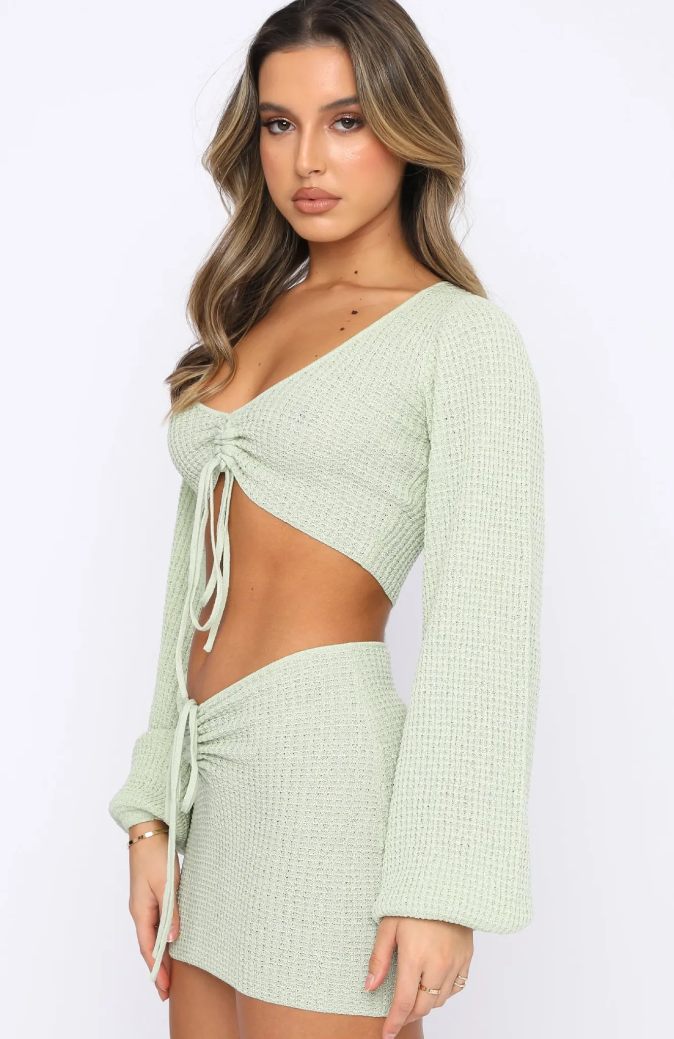 Shirts & Blouses | White Fox Boutique Always Daydreaming Long Sleeve Crop Sage green