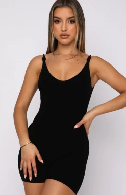 Restocked | White Fox Boutique Always Loyal Knit Playsuit black