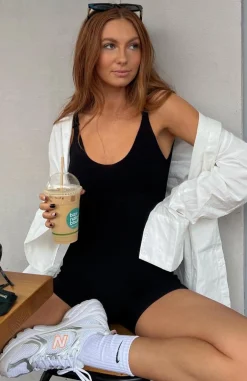 Restocked | White Fox Boutique Always Loyal Knit Playsuit black