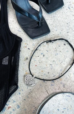Jewellery | White Fox Boutique Amore Necklace Black/ silver