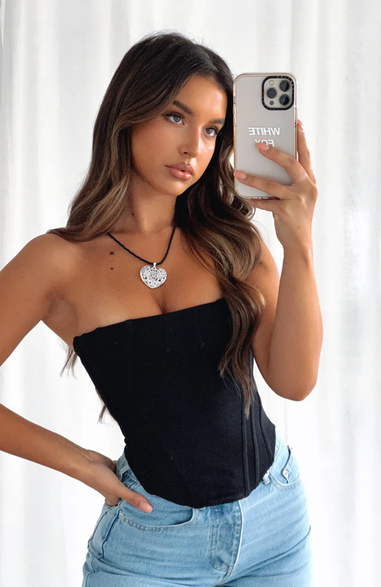 Jewellery | White Fox Boutique Amore Necklace Black/ silver