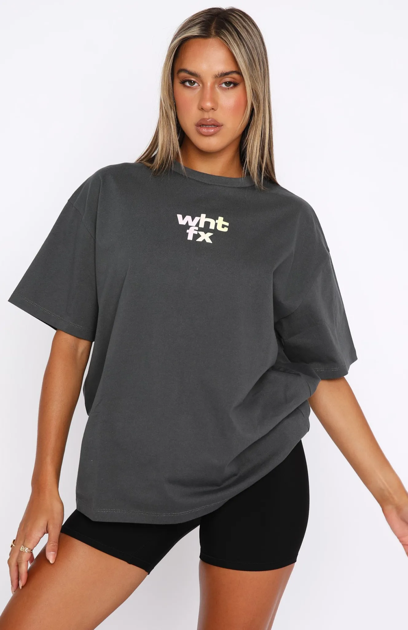 Shirts & Blouses | White Fox Boutique Another Dimension Oversized Tee Charcoal grey