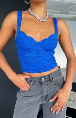 Shirts & Blouses | White Fox Boutique Attention On You Lace Cami Electric blue