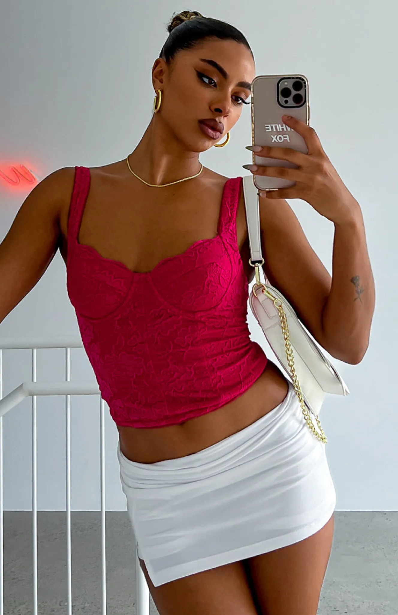Shirts & Blouses | White Fox Boutique Attention On You Lace Cami Hot pink