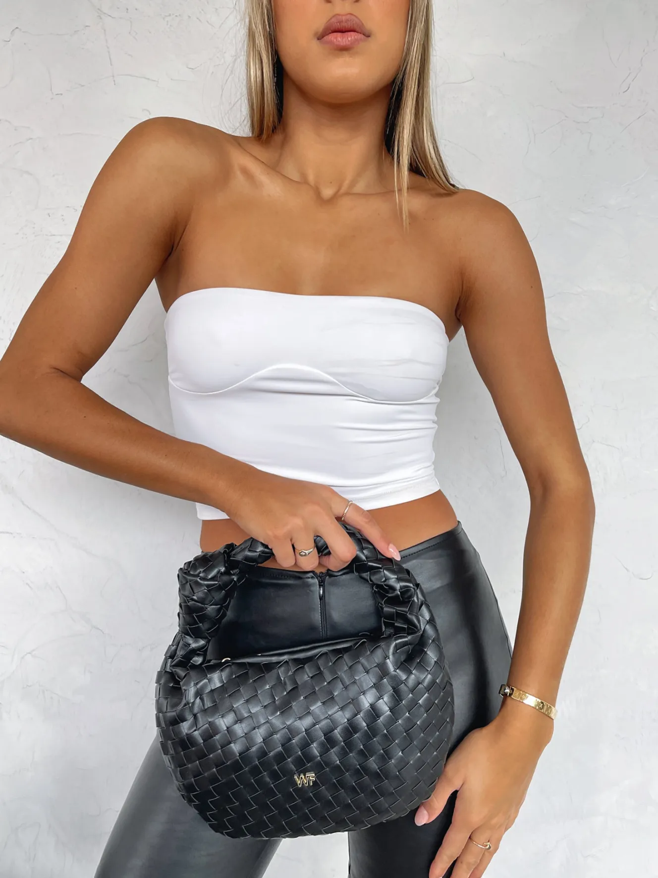 Bags | White Fox Boutique Audrey Woven Bag black