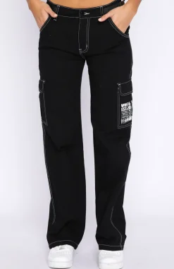 Pants | White Fox Boutique Back On Top Cargo Pants black
