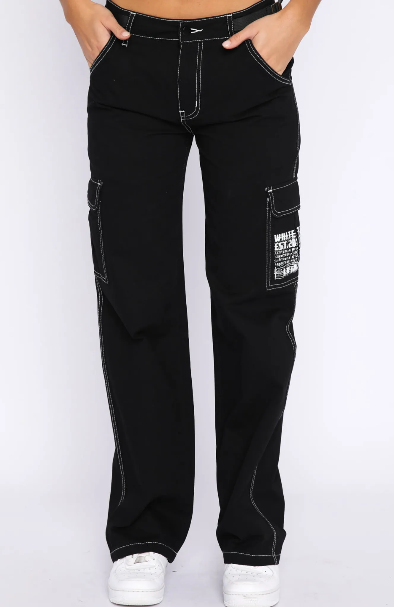 Pants | White Fox Boutique Back On Top Cargo Pants black