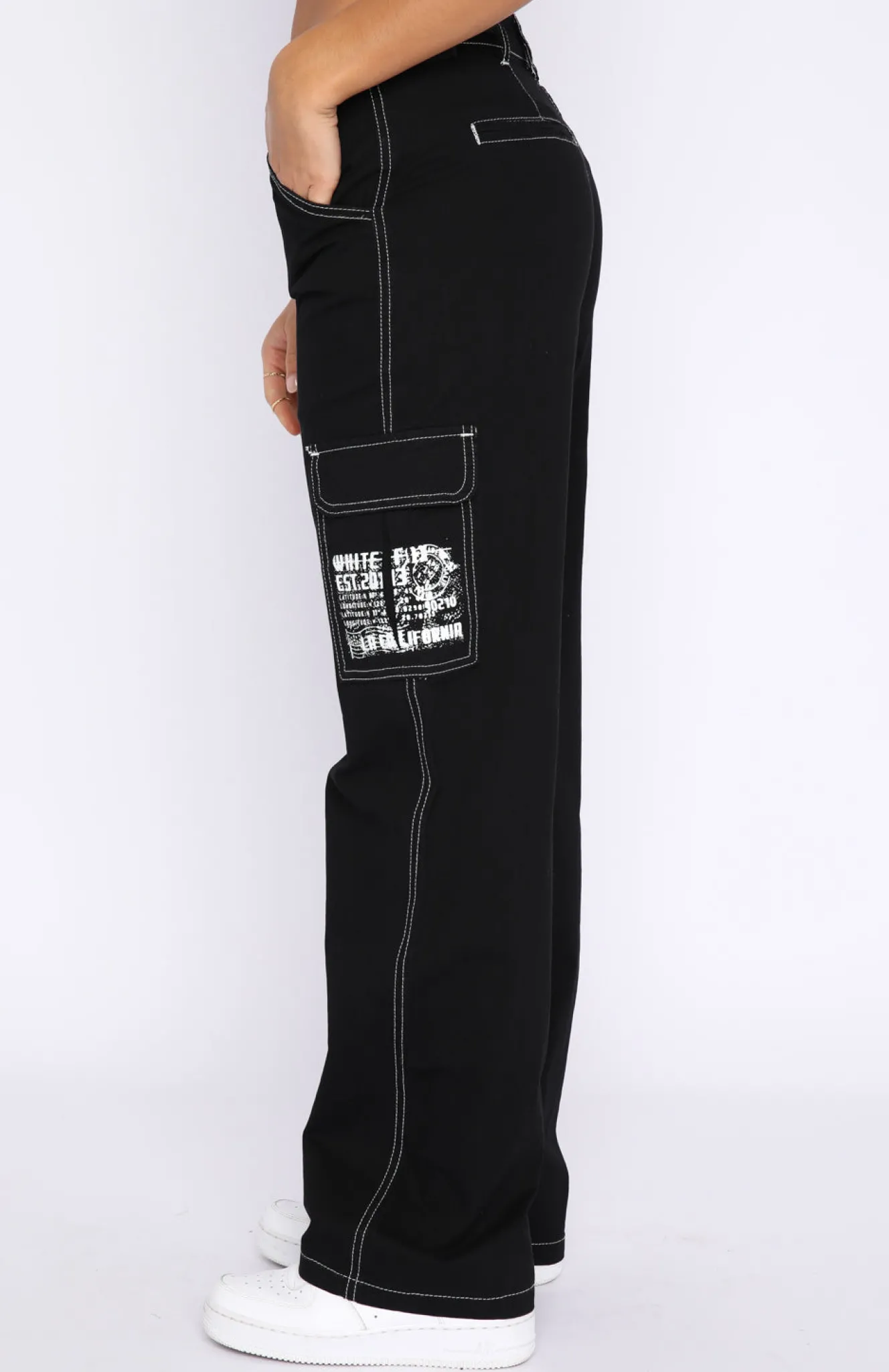 Pants | White Fox Boutique Back On Top Cargo Pants black