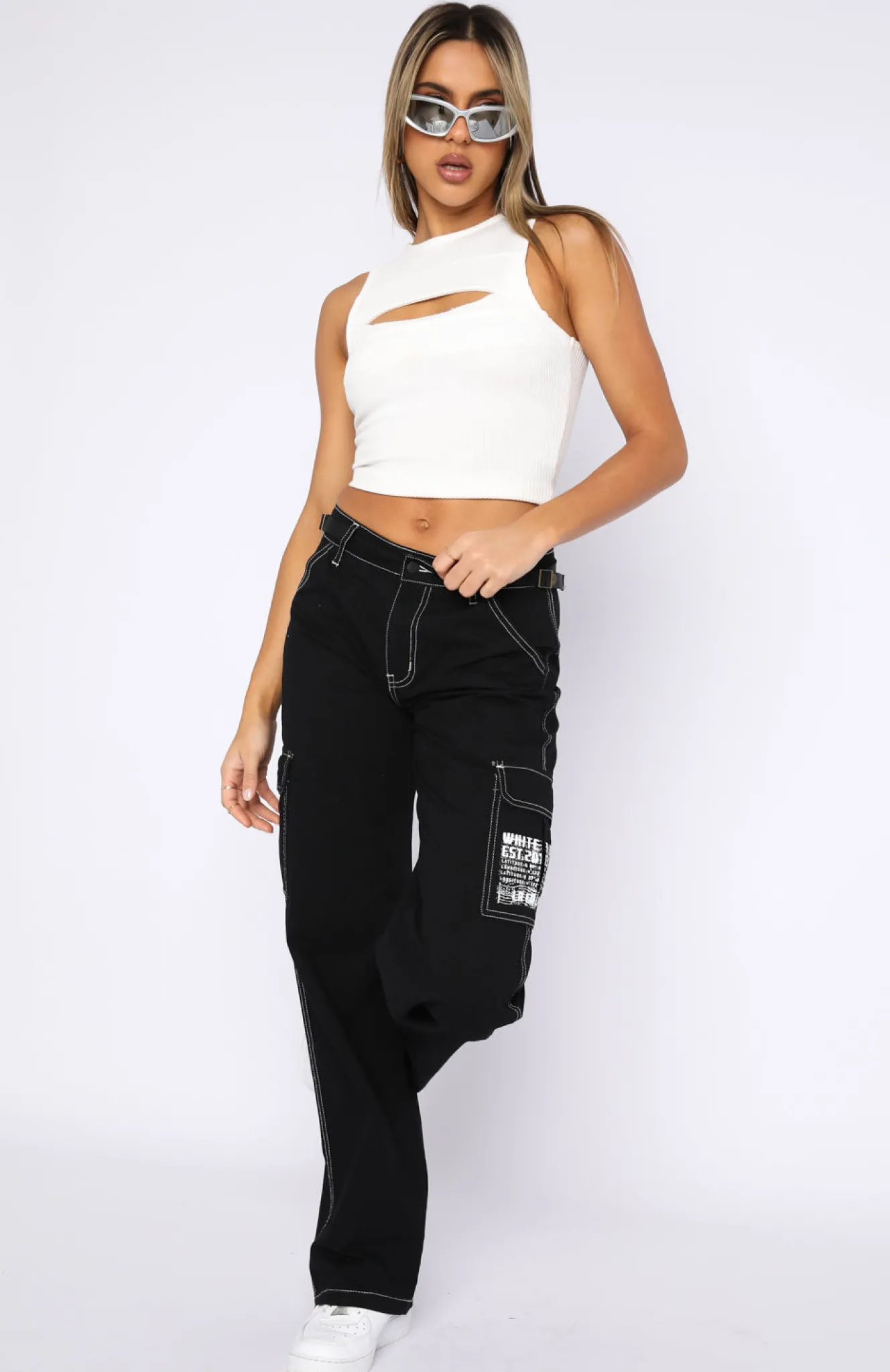 Pants | White Fox Boutique Back On Top Cargo Pants black