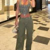 Pants | White Fox Boutique Back On Top Cargo Pants Khaki green