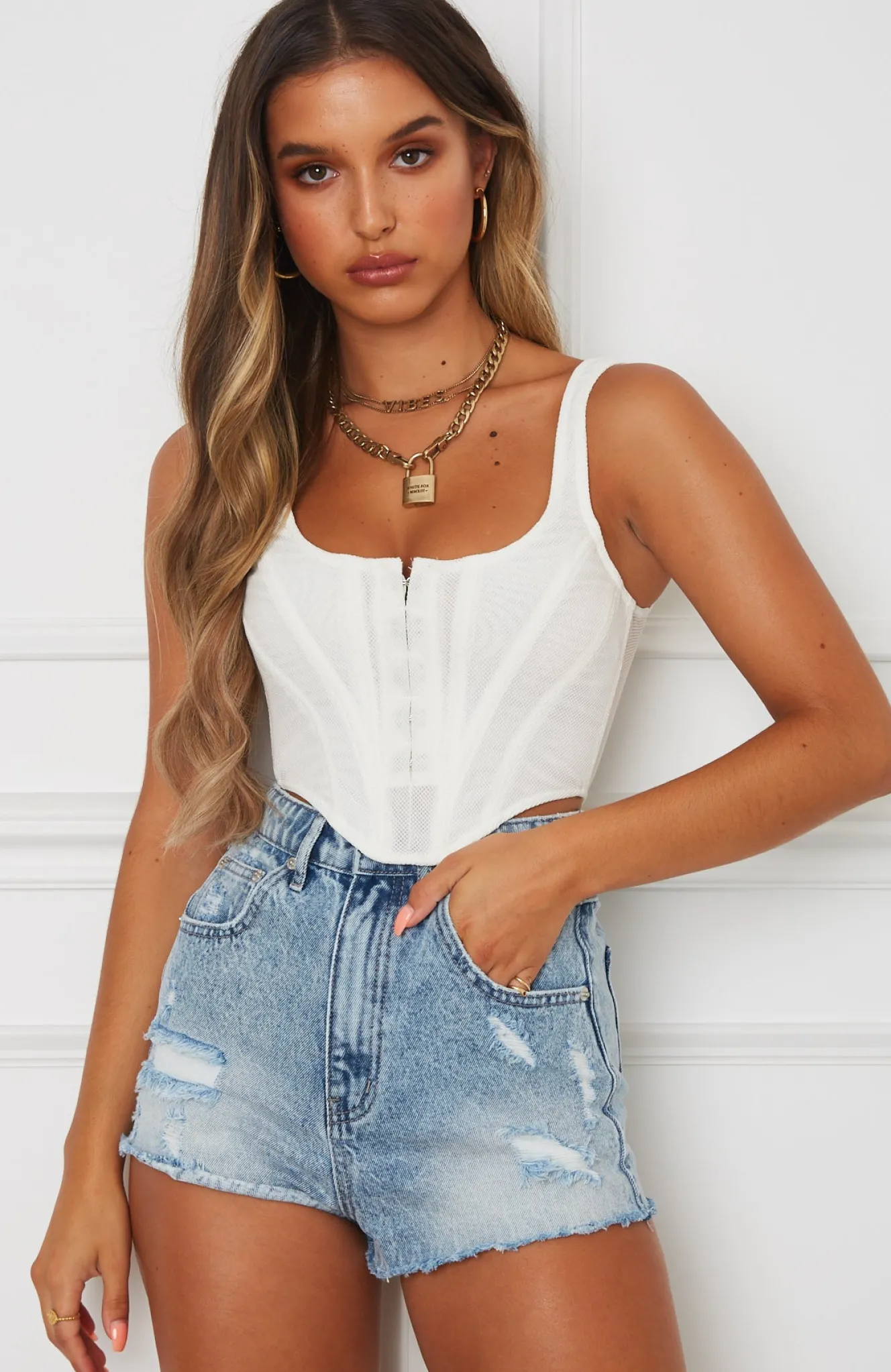 Shirts & Blouses | White Fox Boutique Bad Gal Bustier white