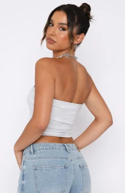 Shirts & Blouses | White Fox Boutique Balancing Act Strapless Top silver