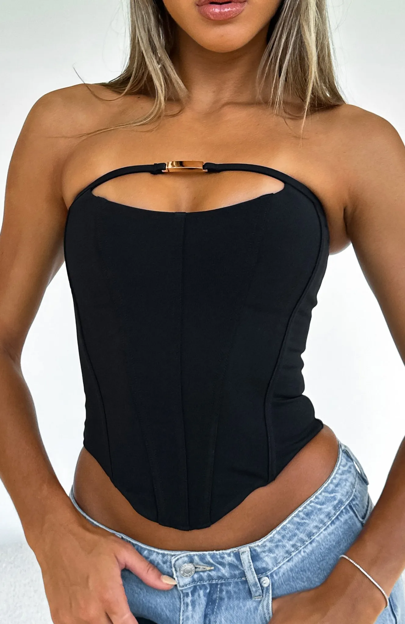 Shirts & Blouses | White Fox Boutique Banking On Me Strapless Bustier black