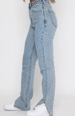 Denim | White Fox Boutique Be Cool Straight Leg Denim Jeans Washed blue
