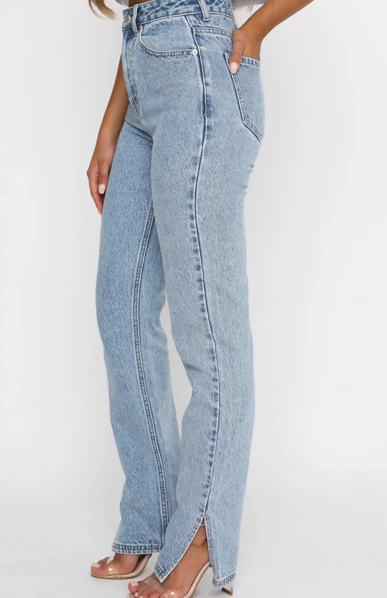 Denim | White Fox Boutique Be Cool Straight Leg Denim Jeans Washed blue