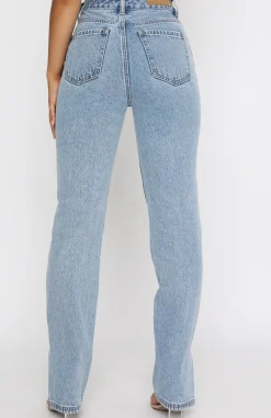 Denim | White Fox Boutique Be Cool Straight Leg Denim Jeans Washed blue