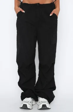 Pants | White Fox Boutique Be The Moment Cargo Parachute Pants black