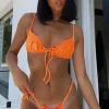 Bikini Tops | White Fox Boutique Beach Songs Bikini Top Shiny Tangelo orange