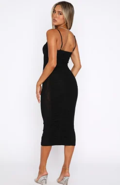 Formal Dresses | White Fox Boutique Beautiful Day Mesh Midi Dress black