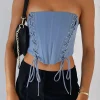 Shirts & Blouses | White Fox Boutique Because I Can Bustier Steel blue