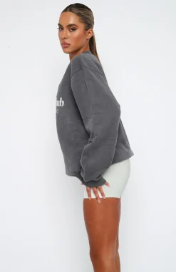 Sports Bras & Crops | White Fox Boutique Beckham Sweater Smoke grey