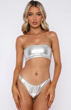 Bikini Bottoms | White Fox Boutique Bermuda Dune Bottoms silver