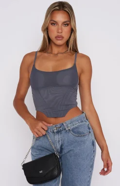 Shirts & Blouses | White Fox Boutique Best I Ever Had Mesh Crop Dark grey