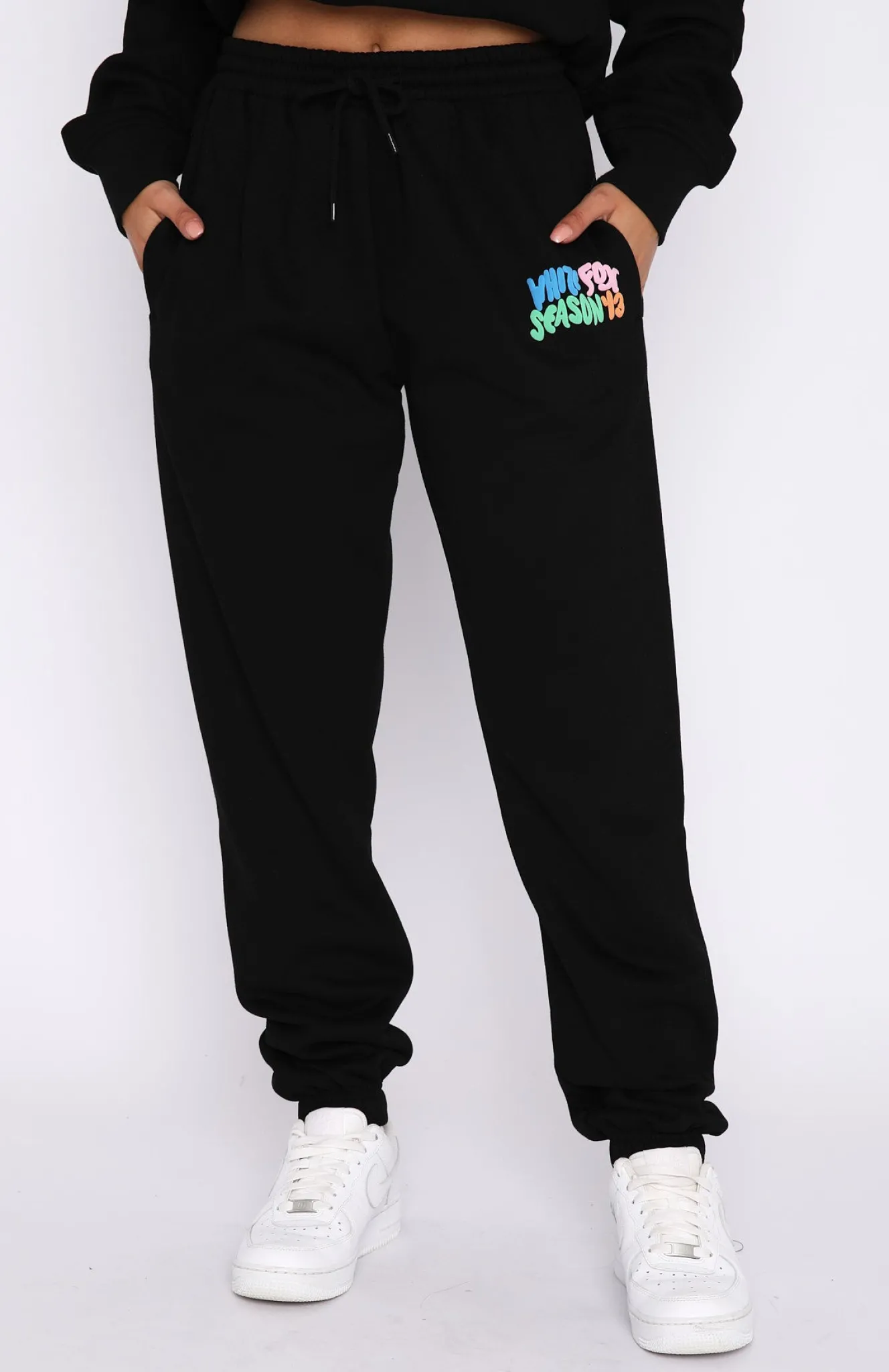 Sweatpants | White Fox Boutique Best Is Yet To Come Sweatpants black