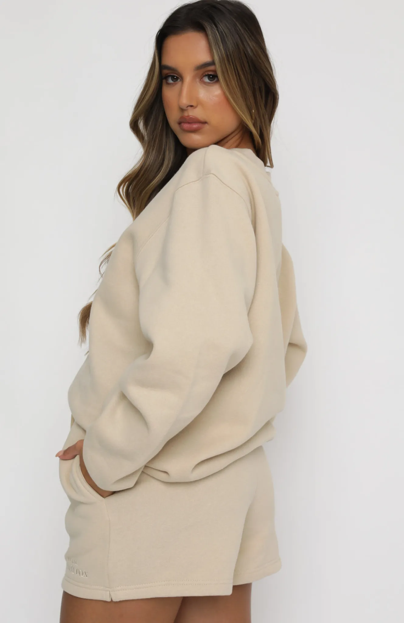 Jackets & Blazers | White Fox Boutique Best Of Both Oversized Sweater Sand nude